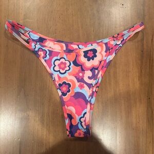 Kulani Kinis Retro Floral Bikini with Pink and Blue